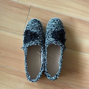 ZARA Tweed Fabric Slip On Sneakers